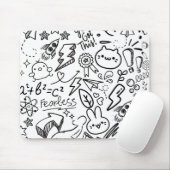 Whimsical Black & White Doodles Muismat (Met muis)
