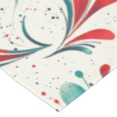 Whimsical Blauw en Rood Paisley Blad Patroon (2) Tafelkleed (Gekanteld)