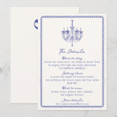 Whimsical blauw, hand getrokken behuizing kaart (Voorkant / Achterkant)