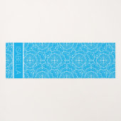 Whimsical Blauw Wit Mandala Patroon Gepersonalisee Yogamat (Achterkant (horizontaal))