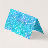 Whimsical blauwe aqua faux Glitter Visitekaartjes (Achterkant)