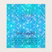 Whimsical blauwe aqua faux Glitter Visitekaartjes (Binnenkant ongevouwen)