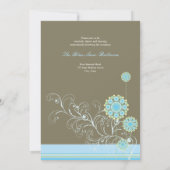 Whimsical Blauwe Sneeuwbloem wervelt Winter Bruilo Kaart (Achterkant)