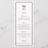 Whimsical, bleu Main dessinée Mariage plat menu (Devant)