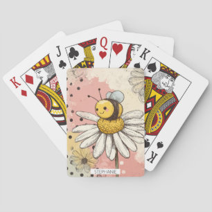 Whimsical Bloem en Bij – Knus Bloemstuk (1) Pokerkaarten