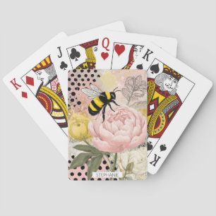 Whimsical Bloem en Bij – Knus Bloemstuk (2) Pokerkaarten
