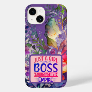 Whimsical Bloem Patroon Meisje Boss Case-Mate iPhone 14 Hoesje