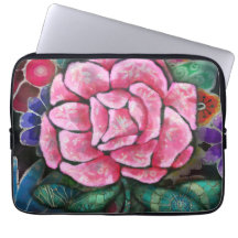 Whimsical Bloem Roze Roos Art Nouveau Botanisch