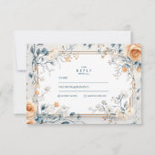 Whimsical  Bloemen Fern Wedding RSVP Kaartje (Voorkant)