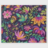 Whimsical Bloemen ontwerp Cadeaupapier (Vlak)