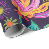Whimsical Bloemen ontwerp Cadeaupapier (Rol Hoek)