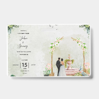 Whimsical Bloemen Tuin Trouw Uitnodiging – Elega Badge