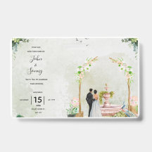 Whimsical Bloemen Tuin Trouw Uitnodiging – Elega