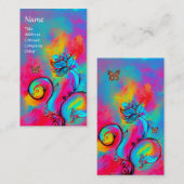 WHIMSICAL BLOEMEN & VLINDERS blauw roze geel Visitekaartje (Voorkant / Achterkant)