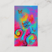 WHIMSICAL BLOEMEN & VLINDERS blauw roze geel Visitekaartje (Achterkant)