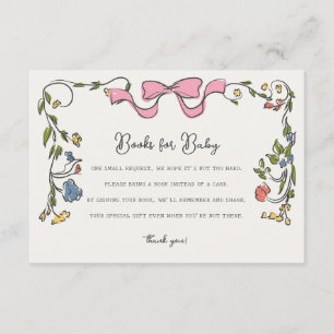 Whimsical Bloemenboeken voor Baby Invite Insert Informatiekaartje