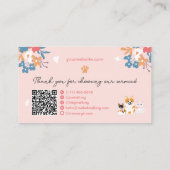 Whimsical bloemenhuisdier oppas hond walker busine afsprakenkaartje (Achterkant)