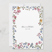 Whimsical bloemenlente moderne bruiloft QR Code Kaart (Achterkant)