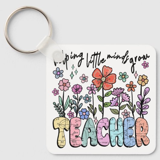 Whimsical Bloementuin Leraar Sleutelhanger (Voorkant)