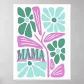Whimsical Bloemige Moeder Poster (Voorkant)