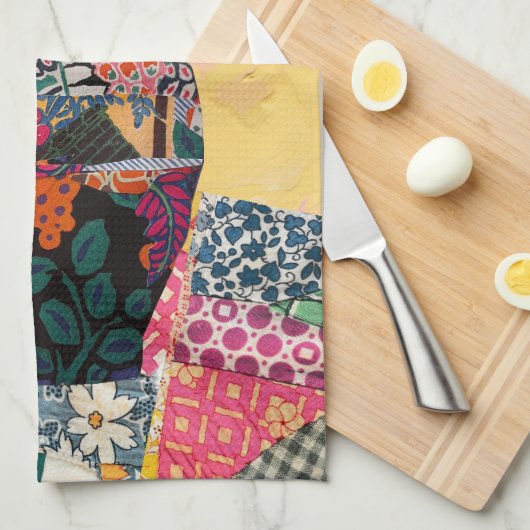 Whimsical Bloempapier Collage gemengd Theedoek (Quarter Fold)