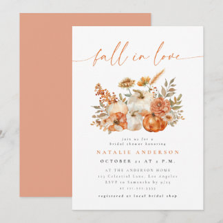 Whimsical Bloemrijke Herfst Bruiloft Feest Kaart