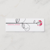 Whimsical Bloom Tree Magenta Roze Stippen Kleurrij Mini Visitekaartje (Voorkant)