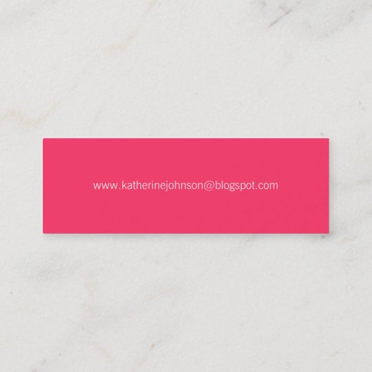 Whimsical Bloom Tree Magenta Roze Stippen Kleurrij Mini Visitekaartje (Achterkant)