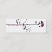 Whimsical Bloom Tree Plum Paarse Stippen Kleurrijk Mini Visitekaartje (Voorkant)