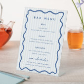 Whimsical Blue Bar Menu Lijst Reclamebord Met Voetstuk (Insitu)
