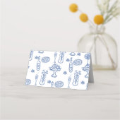 Whimsical Blue Bow Vrijgezellenfeest Gevouwen Plaa (Achterkant)