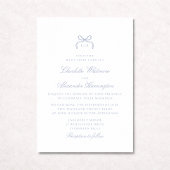 Whimsical Blue Bow Wedding Invitation
