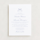 Whimsical Blue Bow Wedding Invitation