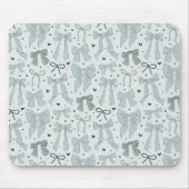 Whimsical Blue Bows Patroon Muismat (Voorkant)