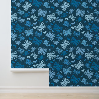 Whimsical Blue Butterfly Behang