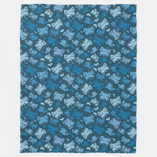 Whimsical Blue Butterfly Fleece Deken