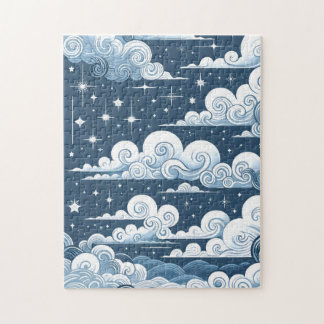 Whimsical Blue Celestial Baby shower Welkomstbord Legpuzzel