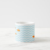 Whimsical Blue chevron met gouden vis Espresso Kop (Voorkant)