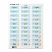 Whimsical Blue chevron met gouden vis Etiket (Full Sheet)