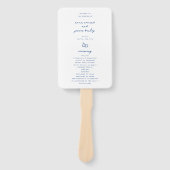 Whimsical Blue Doodle bruiloft programma Handwaaier (Voorkant)