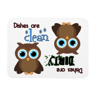 Whimsical Blue Eyed Brown Owl Magnet lave-vaissell
