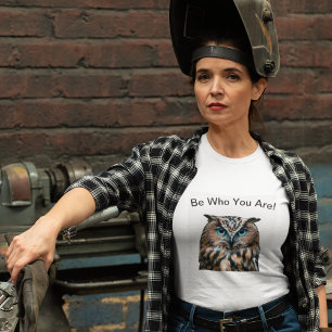 Whimsical Blue Eyed Owl T-shirt