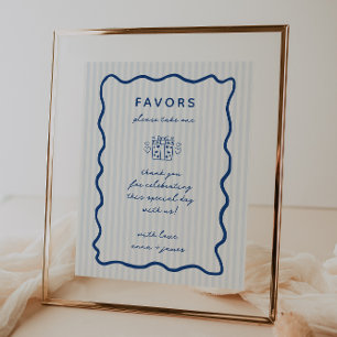 Whimsical Blue Favors Poster
