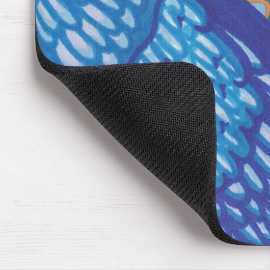 Whimsical Blue Feathers en Lace Mousepad Muismat (Hoek)
