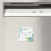 Whimsical Blue Flowers Save the Date Magnet Magneet (Insitu (Vaatwasser))