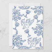 Whimsical Blue Hand Drawn Cherub Vrijgezellenfeest Kaart (Achterkant)