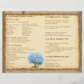 Whimsical Blue Heart Leaf Tree Wedding Programme (Dos)