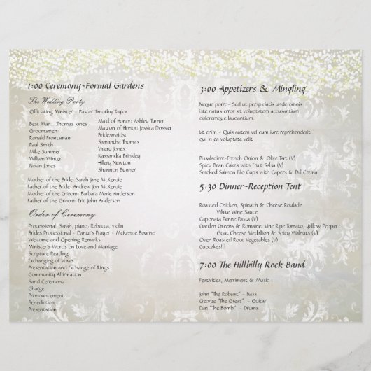 Whimsical Blue Heart Leaf Tree Wedding Programme (Achterkant)