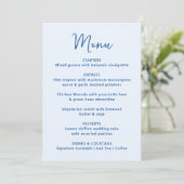 Whimsical Blue Heart Wedding Menu (Staand voorkant)