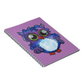 Whimsical Blue Owl Spiral Notitieboek (Rechterzijde)
